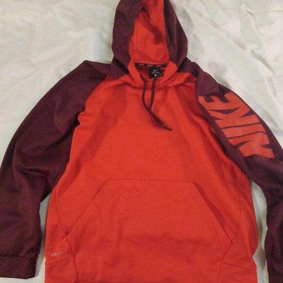 Nike Other - Nike Men's burgundy and orange hooded sweatshirt Hoodie Large dri-fit
